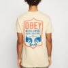 Obey Clothing Visual Badge - Print T-Shirt - Sand