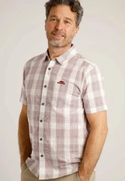 Judd Short Sleeve Check- Shirt - Dusty White