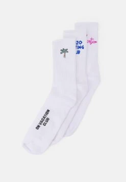 Ouzo Unisex 3 Pack - Socks - White