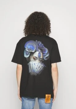 Unisex Geisha Heavy Oversized Tee - Print T-Shirt - Black