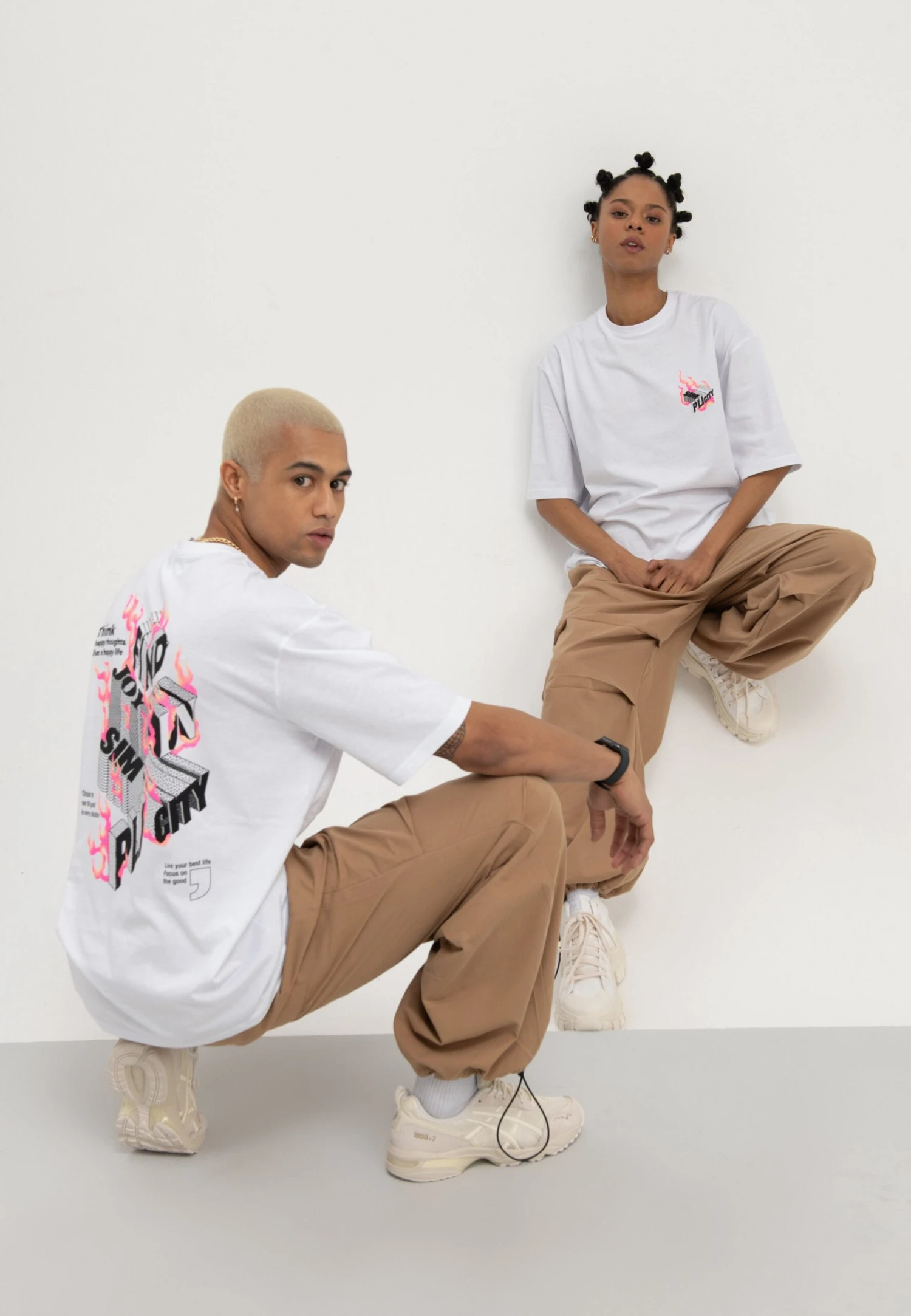 YOURTURN Unisex - Print T-Shirt - White - Image 3