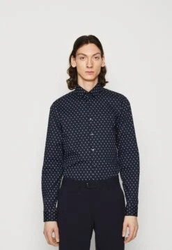 Stretch Fluid Print Slim Shirt - Shirt - Night Sky