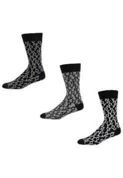 DKNY Fulton 3 Pack - Socks - 3Pka - 3Pk Black Allover Print