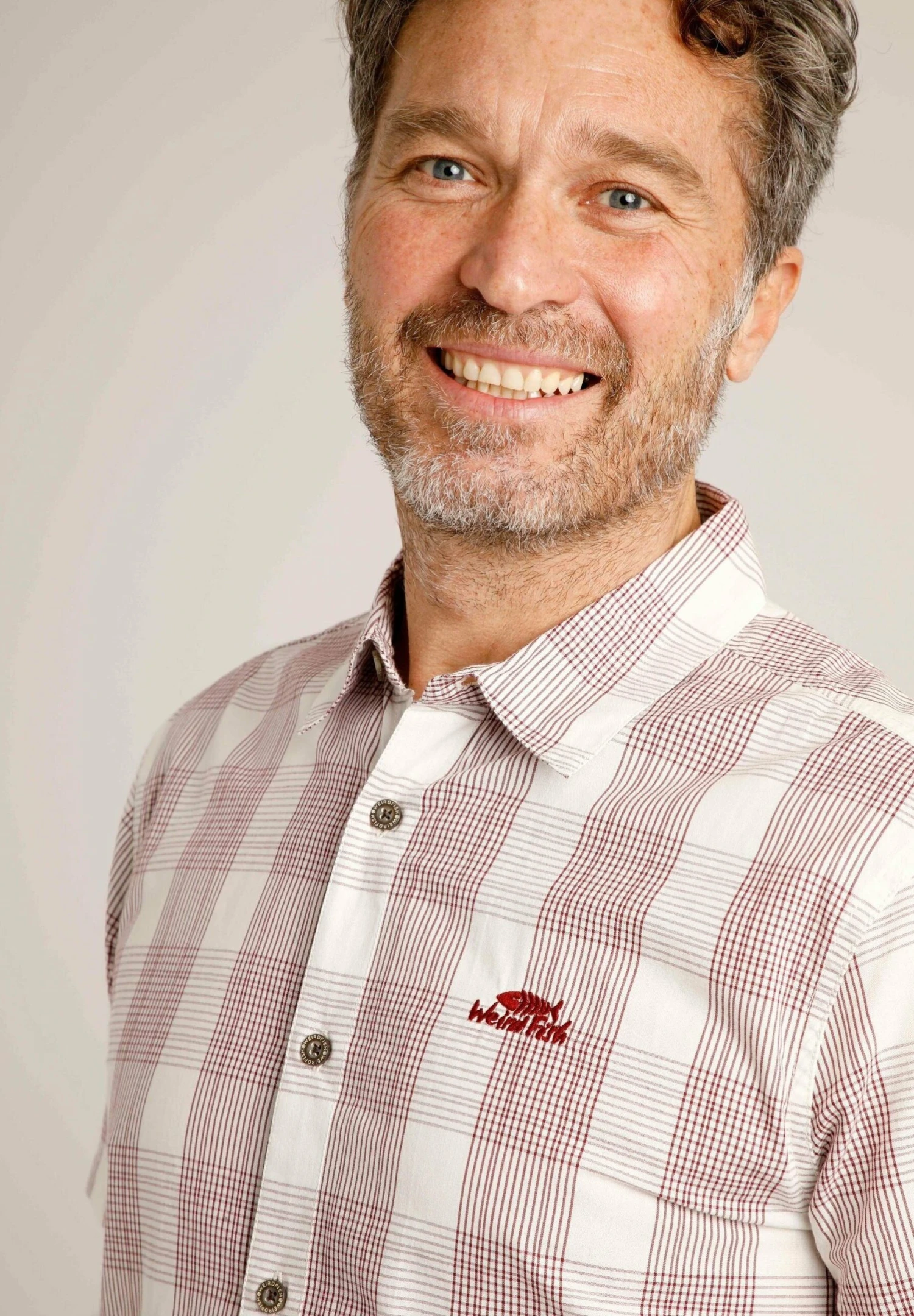 Judd Short Sleeve Check- Shirt - Dusty White - Image 4