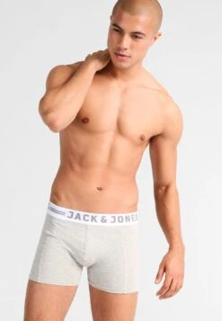 Jack & Jones Sense Trunks 3 Pack - Pants - White/Light Grey Melange